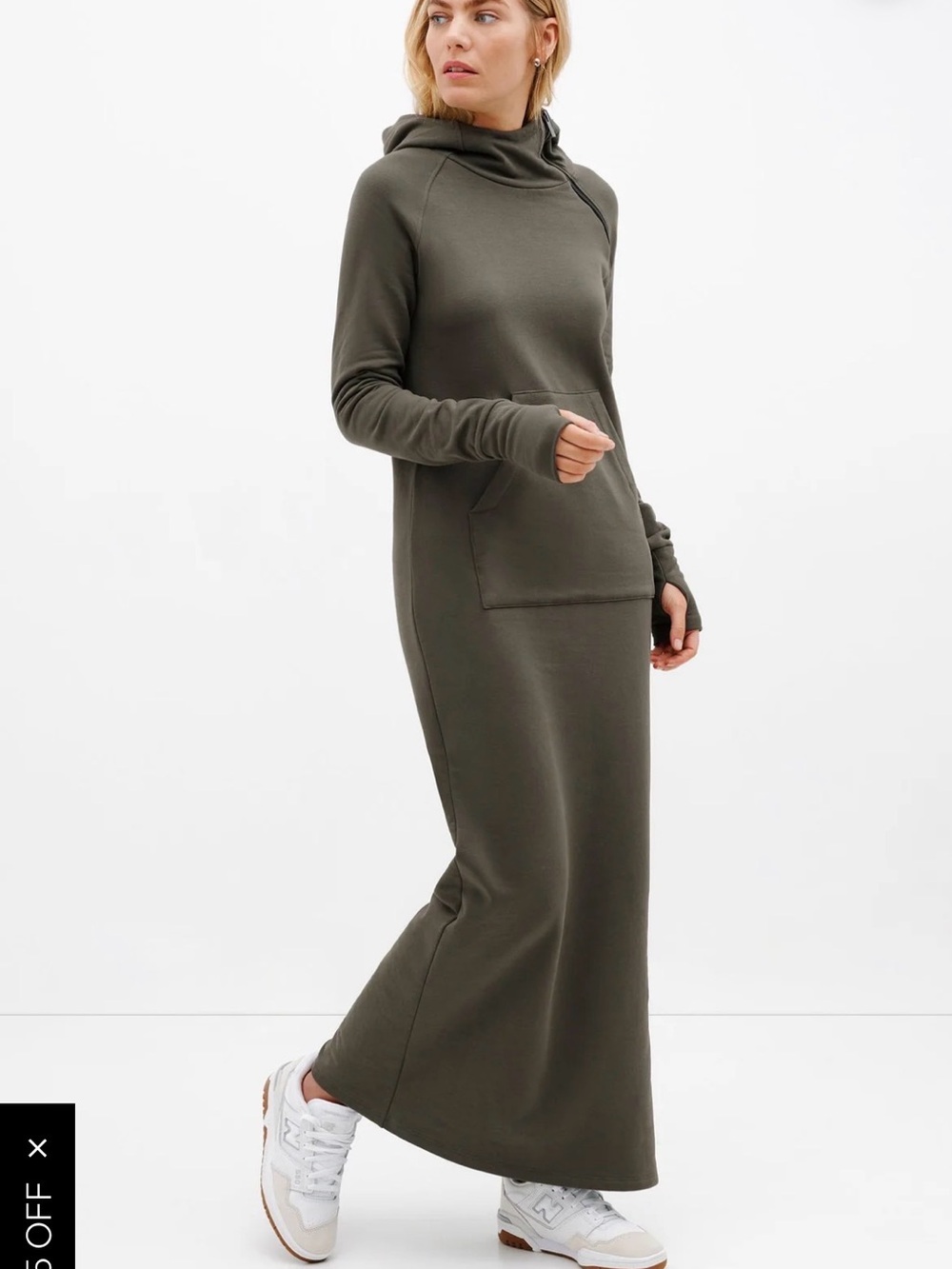 MARCELLA Olive Green Tompkins Hooded Maxi Dress